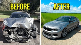 FULL BUILD  REBUILDING A CRASH DAMAGED BMW M5 COMPETITION [upl. by Edya]