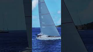 Beautiful single Masts Billowing Yacht at St Barth Port  Windstar Windsurf Cruise Tour Review [upl. by Tammara865]