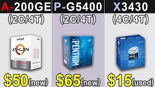 Athlon 200GE Vs Pentium G5400 Vs Xeon X3430 38GHz  GTX 1660 6GB  New Games Benchmarks [upl. by Zins]