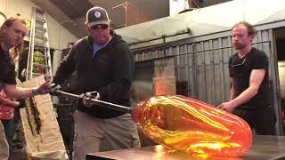 Glass artists Jerome Baker Designs create a tube for a very large bong [upl. by Marquardt]