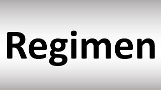 How to Pronounce Regimen [upl. by Rengia]