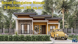 Small Bungalow House Design 3  Bedroom 65 sqm [upl. by Ynnaffit]