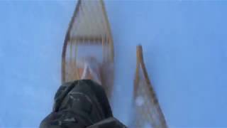 Frozen lake walk in traditional snowshoes amp mukluks [upl. by Melany]