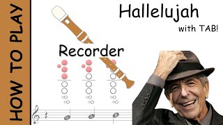 How to play Hallelujah on Recorder  Sheet Music with Tab [upl. by Karola]