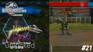 Jurassic World The Game Part 21 New hybrid amp Code Red [upl. by Wilkinson591]