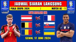 Jadwal Siaran Langsung Piala Eropa Malam Ini Senin 17 Juni 2024  BELGIA vs SLOVAKIA [upl. by Burner420]