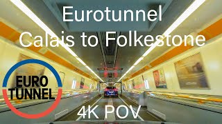 4K Drive Through The Eurotunnel  Calais to Folkestone Car Train  Le Shuttle Car Train to Europe [upl. by Aihtnic]