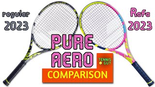 🎾 BABOLAT PURE AERO 2023 vs PURE AERO RAFA 2023 Tennis Racket Comparison ⚔️ [upl. by Ynottirb]