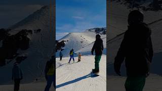 Skier helps young snowboarder snowboarding skiing [upl. by Nanni331]