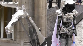 Zeus Metal horse displays  Paris 3 september 2024 with Maire Anne Hidalgo [upl. by Rudwik747]