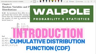 CDF  Probability amp Statistics for Engineers amp Scientists by Walpole  Solution Chap 3 [upl. by Nalrah]