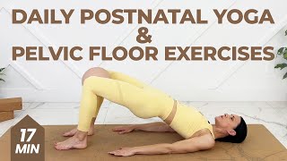 FullBody Postnatal Yoga  Pelvic Floor Exercises Great Daily Practice [upl. by Aret]