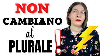 PAROLE italiane che NON CAMBIANO al PLURALE invariabili  Lezione di italiano per stranieri 🇮🇹 [upl. by Sweyn814]