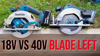 Makita GSH05 40v BLADE LEFT Circular Saw Review Makita 18v VS Makita HS012G 40v Saw Showdown [upl. by Darcey]