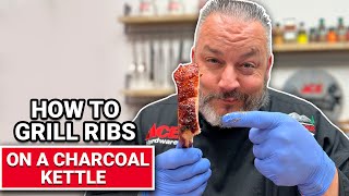 How To Grill Ribs On A Charcoal Kettle  Ace Hardware [upl. by Jordanson918]