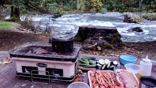 DELICIOUS CAMP MEAL IDEA  Grilling Wagyu Short Rib  Mushroom Foraging [upl. by Haroldson381]