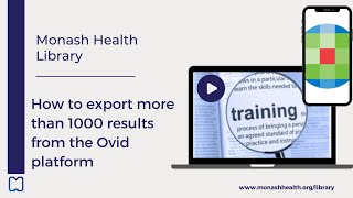 How to export more than 1000 results from Ovid [upl. by Meeka]