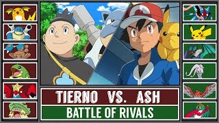 ASH vs TIERNO Pokémon SunMoon  Kalos League Battle Custom [upl. by Corson]