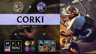 Corki Mid vs Syndra  NA Grandmaster Patch 1414 [upl. by Marti]