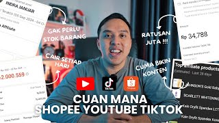 Lebih CUAN Youtube Shopping vs Tiktok Affiliate vs Shopee Affiliate  Ternyata GAMPANG BANGET 💯💥😱 [upl. by Mayworm682]