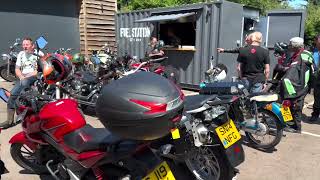 Royal Enfield Super Meteor and Harley ride out to Baffle Haus cafe and Skenfrith Castle [upl. by Sirrom590]