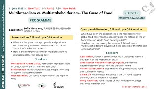 Multistakeholderism vs Multilateralism The Case of Food [upl. by Nosreg]