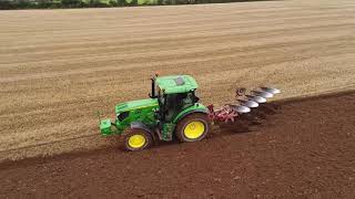 Winter Tillage 2020 John Deere 6145R amp GB Plough [upl. by Alrick]