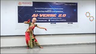 Kuchipudi Dance Performance by Ashwitha Pabboju in Vaagdevi Engineering College Bollikunta Warangal [upl. by Muscolo]