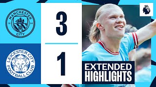 EXTENDED HIGHLIGHTS  Man City 31 Leicester  Haaland scores TWO to tie Premier League record [upl. by Faber]