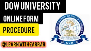 Dow university Karachi admission 2025dow university online form [upl. by Egreog267]