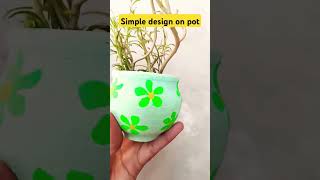 Simple design on pot craft shorts viralvideo [upl. by Eicul397]