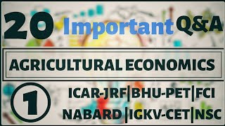 AGRICULTURAL ECONOMICS QampA  MCQs FOR ICAR JRFBHUPETNABARDNSCFCIIGKVCET [upl. by Bradleigh576]