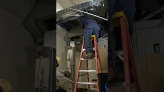 Removing an Air handler from a tricky spot hvac bluecollar hvacequipment tools [upl. by Girovard]