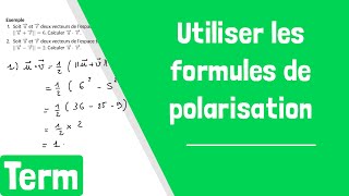 Comment utiliser les formules de polarisation pour calculer un produit scalaire [upl. by Ueihttam]