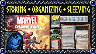 Storing Organizing and Sleeving your Marvel Champions Collection Bonus Acrylic Token Set Review [upl. by Mandi]