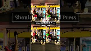 Correct form of Shoulder Dumbell Press viralvideo motivation shorts [upl. by Allertse]