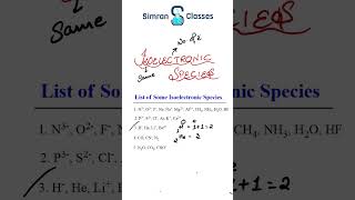 What are isoelectronic speciesIsoelectronicSpecies ChemistryFacts PeriodicTrends Electron [upl. by Yadrahc]