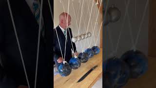 Newton’s Cradle made from bowling balls physics science [upl. by Hotze]