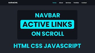 How to Create an Active Nav Link on Scroll using HTML CSS and Javascript  Active Menu Class [upl. by Nnylirak]