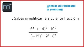 Simplificación de fracciones con potencias Secundaria [upl. by Maddie]