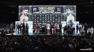 Canelo vs Rocky Fielding  Weighin amp face off [upl. by Notyad]