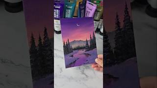 Purple sky painting idea  acrylic painting for beginners ✨️ [upl. by Nosyaj]