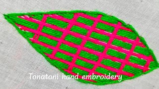 cómo bordar una hojaromanian stitch embroidery bordados a mano paso a paso [upl. by Nedda]