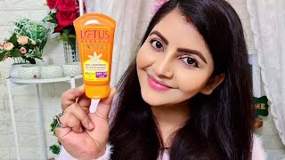 lotus Herbals Safe Sun skin Lightening Anti tan Sunscreen spf30 pa review  RARA  everydayCream [upl. by Haveman]