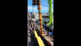 The Swedish Ship Götheborg  Stepping the main mast [upl. by Niuq831]