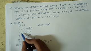 MSc2 Analytical chemistry CHA390 Polarography numericals [upl. by Arimak]