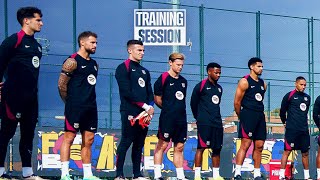 MINUTES SILENCE FOR THE VICTIMS OF THE FLOODS IN SPAIN  FC Barcelona Training 🔵🔴 [upl. by Muire27]