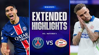 PSG vs PSV Extended Highlights  UCL League Phase MD 3  CBS Sports Golazo [upl. by Hurless446]