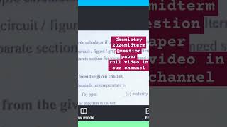 2nd puc chemistry 2024midterm exam question paperkolar district [upl. by Altis436]
