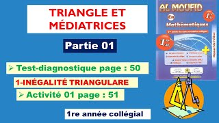 TRIANGLE ET MÉDIATRICES partie 01 1er année collégiale al moufid en mathématique [upl. by Lotsyrc]